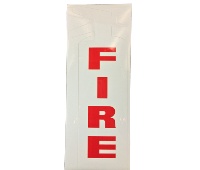 Brooks BL135W Vinyl Self-adhesive White ”FIRE” Die-Cut Letters - 3" x 8 1/2"