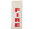 Brooks BL135W Vinyl Self-adhesive White ”FIRE” Die-Cut Letters - 3" x 8 1/2"