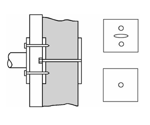 Bradley 899-016 Concealed or Exposed Block Wall Mounting Kit