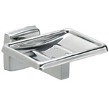 Bradley 9015-63 Surface Mounted Soap Dish Without Drain Holes - Bright Polished Stainless Steel  