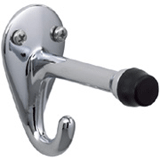 Bradley 915 Surface Mounted Hook and Bumper - Chrome Plated Brass
