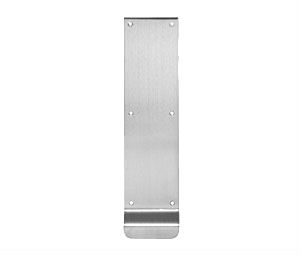 Rockwood 92-US32DMS-CFTT Satin MicroShield™ Coated Stainless Steel Combination Push Pull Plate with Cut for Turn Knob - 4" x 15 3/4"
