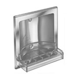 Bradley 9352 Recessed Soap Dish with Towel Bar - Bright Polish Stainless Steel