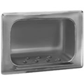 Bradley 9401 Masonry Mount Soap Dish with Mortar Lugs - Satin Stainless Steel