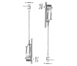 DCI 842 US32D Set of Automatic Flush Bolts - Metal Door - Satin