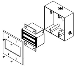 ABH 25005 S1 Electromagnetic Door Holder - Electrical Box Only for 2510 Model - Painted Aluminum