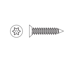 ABH SSH10FHWSSEC-500 Pin-in Torx Flat Head Undercut Wood Security Screw - 10 x 1-1/4" (Package of 500)