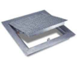 Acudor FA-300 48 x 48 300 lbs. /sq. ft. Loading 48" x 48" Double Leaf Angle Frame Floor Door - Mill