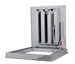 Acudor FC-H20 24 x 24 H20 Loading Single Leaf 24" x 24" Channel Frame Floor Door with Drain - Mill