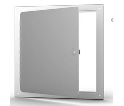 Acudor SF-2000 12 x 12 Surface Mounted Specialty Access Door for all Surfaces with Exposed Contiuous Piano Hinge - Painted White Powder Coat