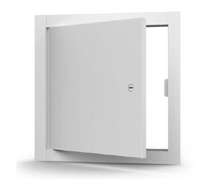 Acudor ED-2002 8 x 8 SSCAM Universal Flush Access Door for All Surfaces with Concealed Hinge 8" x 8" - Prime Coat White with Slot Screwdriver Operated Cam Latch