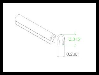 Horton C291R Slider, Out-Swing, Top Track, Cap Vinyl, per Foot