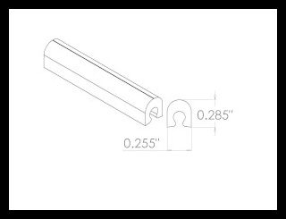 Horton C0291-1 Slider, N/S, (Post 1987), Top Track Cap, per Foot