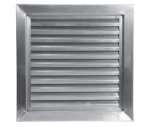 Air Louvers 800A1E 1863SI IA 18" x 63" 800 Srs Inv Y-Blade Louver-Silver on El Zinc Plating - /w Alum Insct Scr-Framed