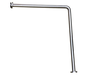 AJW UG3-R3330 1.5" Diameter 33" x 30" Wall to Floor Grab Bar - Concealed Snap Flange