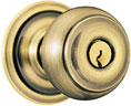 Schlage A80PD GEO 605 Grade 2 Storeroom Lockset with Georgian Knob - Bright Brass