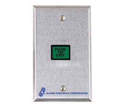 Alarm Controls TS-7 Request To Exit Small Green Push Button, Exit