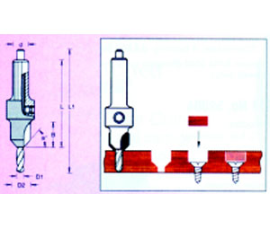 Amana AA55202 Countersink and Counter Bore Drill Bit - Carbide Tipped