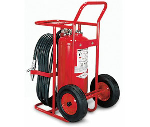 Amerex DDPAX490 Stored Pressure WH Fire Extinguisher - 125 lb Purple K w/16" Rubber Wheels - 320B:C