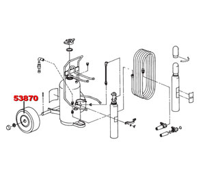 Ansul 53870 Wheel - 150-D Semi-Pneumatic, CR, 16 in.