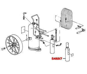 Ansul 54697 Nitrogen Cylinder - 55 Q.O., CR