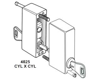 Adams Rite 4025-106-01-130 CYL x CYL Cylinder Both Sides Pullset, Weiser Keywa - Clear Anodized