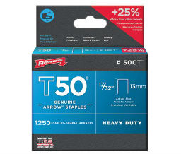 Arrow Fastener 091-50CT Arrow Fastener T50® Type Staples - 17/32" Length