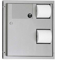 ASI 04823 Recessed Toilet Tissue Dispenser with Sanitary Napkin Disposal