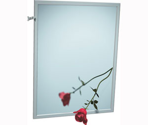 ASI 0600-T-L-1830 18" x 30" Adjustable Tilt InterLok Angle Frame Laminated Glass Mirror