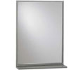 ASI 0605-L-1620 16" x 20" Stainless Steel Angle Frame Laminated Glass Mirror with Shelf 