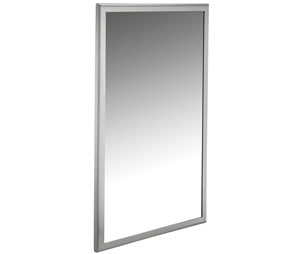ASI 20650-B-2448 24" x 48" Roval™ Inter-Lok Stainless Steel Framed Tempered Glass Mirror