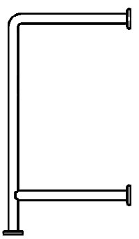 ASI 3275P 18" x 33" Wall to Floor Grab Bar with Peened Grip