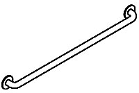 ASI 3401-18P 18" Straight Grab Bar with Peened Grip