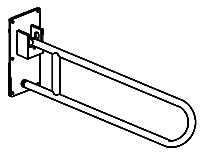 ASI 3451P Locking Swing Up Grab Bar with Peened Grip