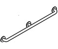 ASI 3702-48 48" Straight Grab Bar with Snap Flanges
