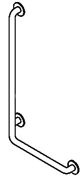 ASI 3704P 90 Degree Angle 16" x 32" Grab Bar with Snap Flanges and Peened Grip 