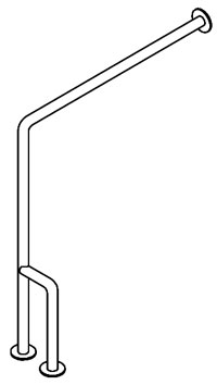 ASI 3833 30" x 33" Wall to Floor Grab Bar with Snap Flanges