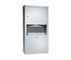ASI 10-0462-AD-9 Traditional Surface Mounted Paper Towel Dispenser and Waste Receptacle, Multi, C-Fold - 2 gal.