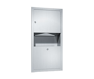ASI 10-0462-AD Traditional Recessed Paper Towel Dispenser and Waste Receptacle, Multi, C-Fold