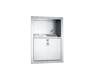 ASI 0548-9 Surface Mounted Traditional Recessed Sharps Disposal Cabinet - Container Not Included - Stainless Steel