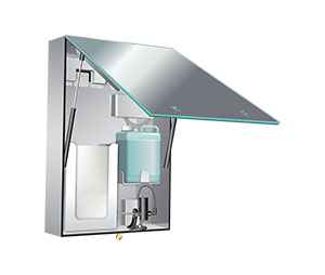 ASI 10-0663-T Velare BTM System Stainless Steel Cabinet with Frameless Mirror, Foam Soap Dispenser and Paper Towel Dispenser - Surface Mounted