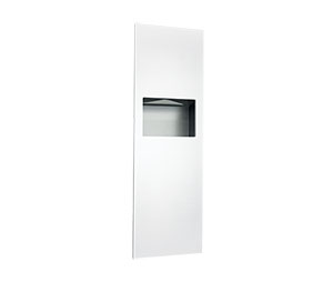 ASI 10-6462-00 Piatto Completely Recessed Folded Paper Towel Dispenser and Waste Receptacle - White Phenolic Door