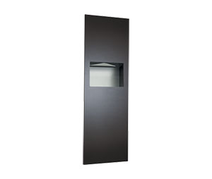ASI 10-6462-41 Piatto Completely Recessed Folded Paper Towel Dispenser and Waste Receptacle - Matte Black Phenolic Door