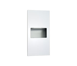 ASI 10-64623-00 Piatto Completely Recessed Folded Paper Towel Dispenser and Waste Receptacle - White Phenolic Door