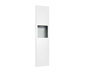 ASI 6467-00 Piatto™ Completely Recessed Folded Paper Towel Dispenser and Waste Receptacle - White Phenolic Door
