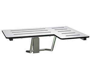 ASI 8206-L Folding Shower Seat, L-Shaped, Left Hand, ADA, Solid Phenolic, White - 33"W