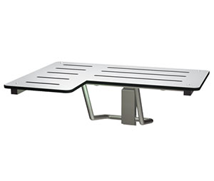 ASI 8206-R Folding Shower Seat, L-Shaped, Right Hand, ADA, Solid Phenolic, White - 33"W