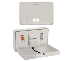 ASI 9014 Surface Mounted Horizontal Baby Changing Station - Plastic