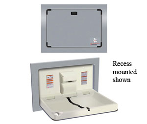 ASI 9018-9 Surface Mounted Horizontal Baby Changing Station - Stainless Steel 