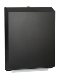 ASI 0210-41 Traditional Surface Mounted Paper Towel Dispenser, Multi, C-Fold - Powder Coated Stainless - Matte Black